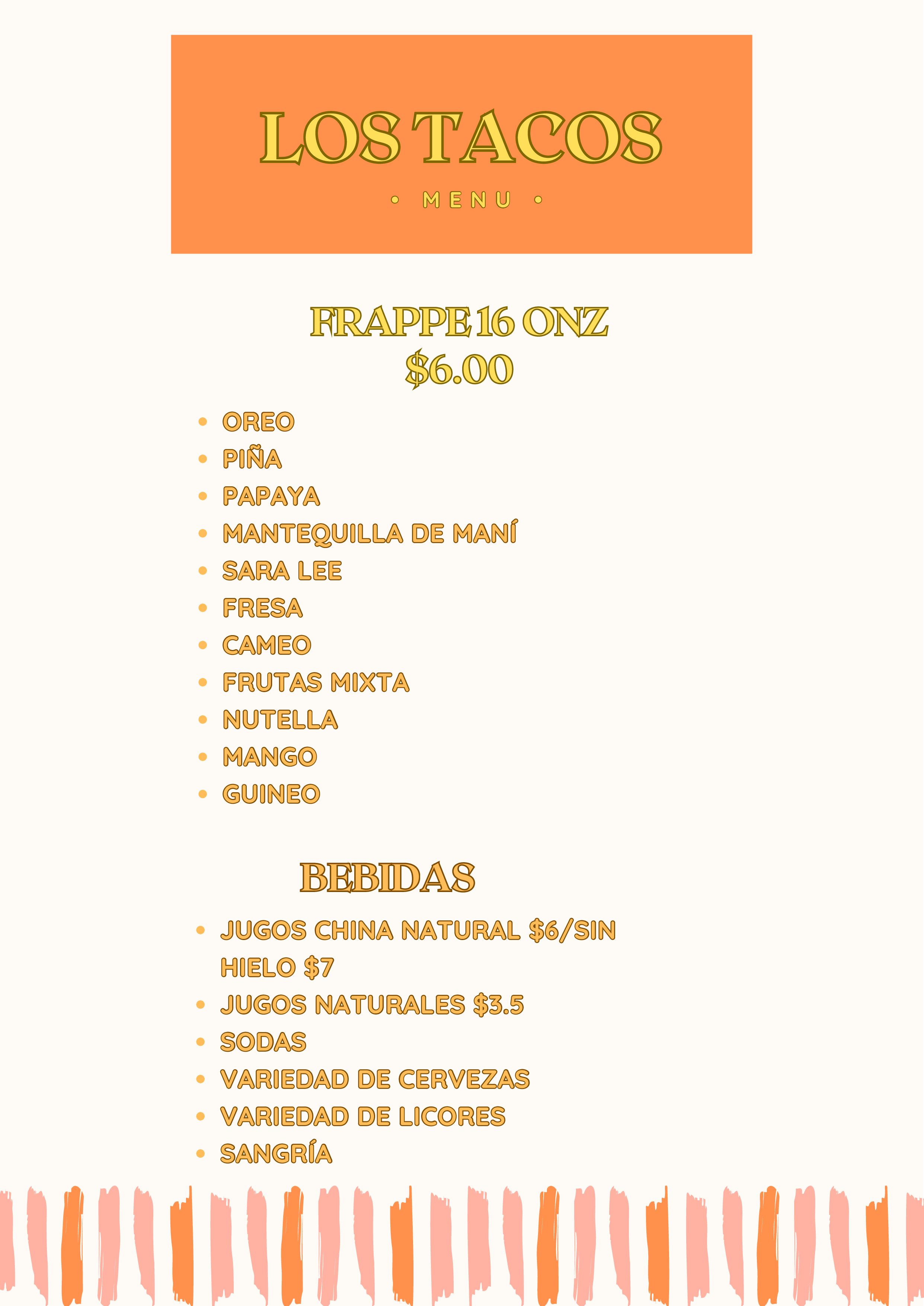 Menu Frappe